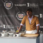 Chef Marcus Samuelsson of Red rooster Harlem at the Cadillac Culinary Challenge Test Drive with Bon Apetit Magazine.
