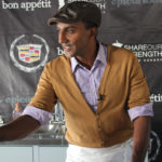 Chef Marcus Samuelsson of Red rooster Harlem at the Cadillac Culinary Challenge Test Drive with Bon Apetit Magazine.